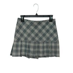 VTG 90s Tracy Evans Plaid Pink/Grey Micro Mini Pleated Skirt Size 5 Small